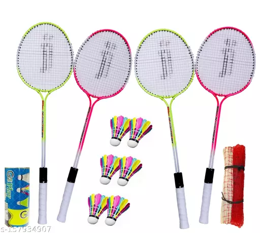 badminton shuttle and racket